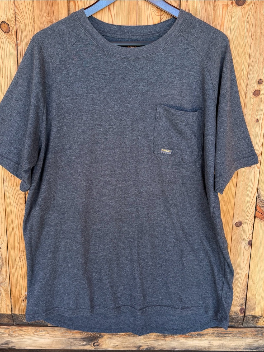 Ariat Men’s L Rebar T-Shirt Pocket Basic Blank Work Shirt Heather Gray
